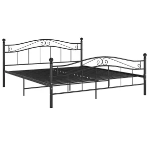 Berkfield Bed Frame Black Metal 200x200 cm