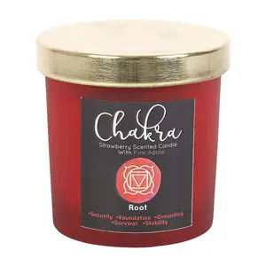 Something Different Strawberry Root Chakra Scented Candle Red (One Size)