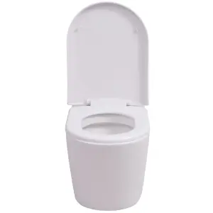 Berkfield Wall Hung Toilet Ceramic White