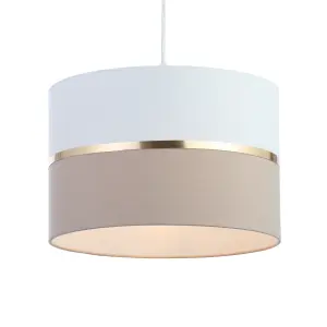 Inlight Isonoe Ivory & mocha Drum Light shade (D)30cm