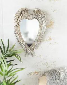 Large Feathered Heart Shaped Mirror