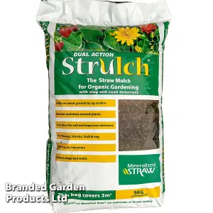 Strulch Mineralised Straw Garden Mulch - 100 Litre Bag x 2 - Natural Slug & Snail Deterrent