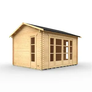 14ft x 10ft (4150mm x 2950mm) Horsforth "The Wyoming" 44mm Log Cabin With 4 Windows