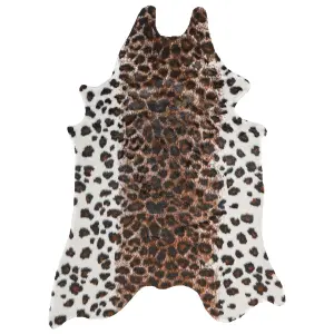 Faux Cowhide Area Rug with Spots 130 x 170 cm Brown and White BOGONG