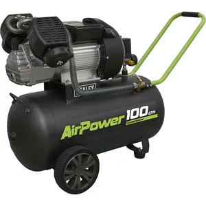 V-Twin Direct Drive Air Compressor - 100L Capacity Tank - 3hp Induction Motor