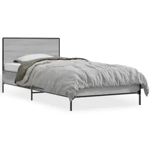 Berkfield Bed Frame without Mattress Grey Sonoma 90x200 cm