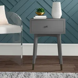 1 Drawer Bedside Table Grey