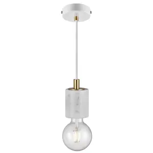 Nordlux Siv Indoor Dining Living Kitchen Hallway Pendant Kit In White (Diam) 6.4cm