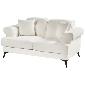 2 Seater Boucle Sofa White SKIVE