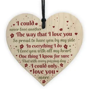 Red Ocean Special Valentines Day Gift For Your Boyfriend Girlfriend Husband Wife Love Plaque Wooden Heart Keepsake Plaque