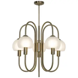 GoodHome Gammont Antique brass effect 5 Lamp Pendant ceiling light, (Dia)500mm