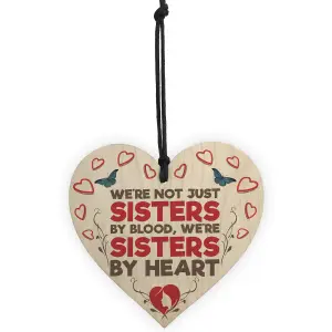 Red Ocean Not Sisters By Blood Sisters By Heart Hanging Plaque Heart Gift