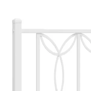 Berkfield Metal Bed Frame without Mattress with Headboard White 100x190cm