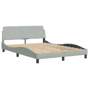 Berkfield Bed Frame without Mattress Light Grey 135x190 cm Double Velvet