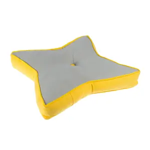 Homescapes Grey and Yellow Star Floor Cushion