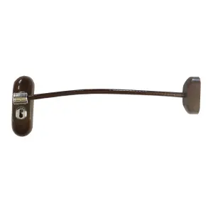 UAP Window Restrictor with Key - Window Safety Locks - 20cm Cable - All Types of Windows - 2 Locks - Brown