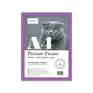 A4 Purple Picture Frame Fits A4 (21 x 29.7cm - 8.3 x 11.7in) Poster, Photo, Artwork, or Print.