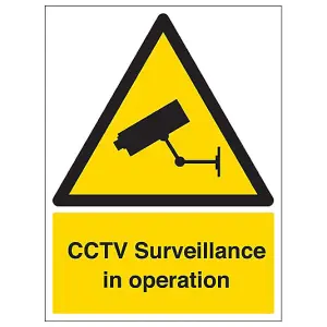 5x CCTV SURVEILLANCE OPERATION Security Sign - Self Adhesive 300x400mm