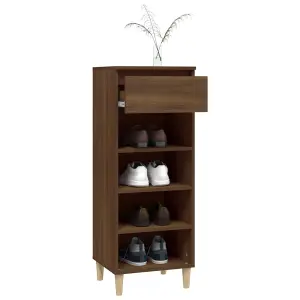 Berkfield Shoe Cabinet Brown Oak 40x36x105 cm Engineered Wood