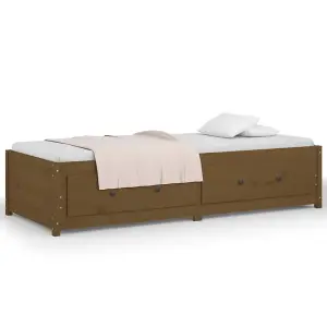 Berkfield Day Bed Honey Brown 75x190 cm Small Single Solid Wood Pine