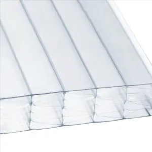 High Impact AntiFog 25mm Clear Polycarbonate Roofing Sheet SkyGlaze - UV Protected Panel - 700x2250mm