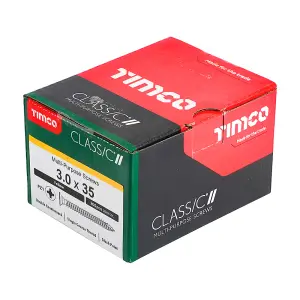 TIMCO Classic Multi-Purpose Countersunk Gold Woodscrews - 3.0 x 35 (200pcs)