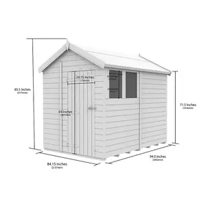 DIY Sheds 7x8 Apex Shed - Double Door With Windows