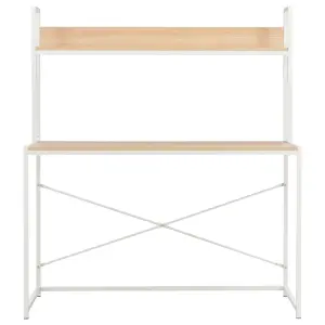 Berkfield Computer Desk White and Oak 120x60x138 cm