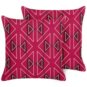 Set of 2 Outdoor Cushions MEZZANO Pink