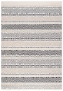 Grey Multi Outdoor Rug, Geometric Striped Stain-Resistant Rug For Patio Decks, 2mm Modern Outdoor Area Rug-120cm X 170cm