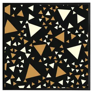 Triangles on black (Picutre Frame) / 24x24" / White