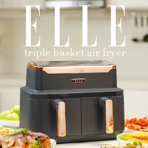 Elle Triple Air Fryer In Grey And Rose Gold