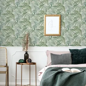 Arthouse Palm Leaves Green Wallpaper