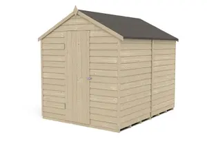 Forest Garden Overlap 8x6 ft Apex Wooden Pressure treated Shed with floor - Assembly service included