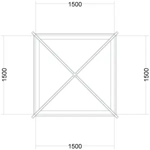 Atlas Grey on White Square Roof lantern with Self Clean Solar Clear glass, (L)1.5m (W)1.5m (H)360mm