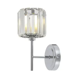 GoodHome Antpitta Chrome effect Wired LED Bathroom wall light