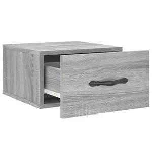 Berkfield Wall-mounted Bedside Cabinet Grey Sonoma 35x35x20 cm