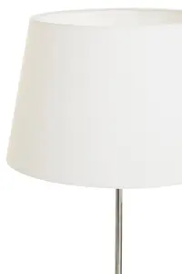 Interiors by Premier Chrome Finish Tapered Table Lamp, Easy-to-Use Switch Besides Lamp, Space-Saver Lounge Room Lamp