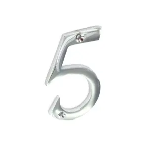 Securit 5 Chrome Door Number Silver (75mm)