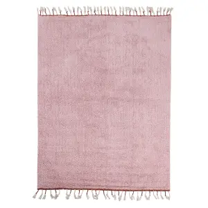 Cotton Area Rug 140 x 200 cm Pink CAPARLI