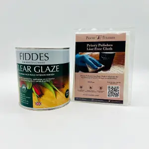 Fiddes Clear Glaze, Clear Matt 1L & Priory Polishes Free Cloth