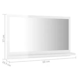 Dorlene Framed Wall Mounted Bathroom Mirror High Gloss White / 60 cm