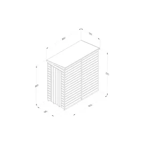 Forest Garden Beckwood 6x3 ft Pent Natural timber Wooden Shed with floor