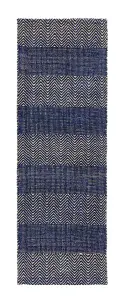 Navy Blue Geometric Graphics Modern Handmade Easy to clean Rug for Bed Room Living Room and Dining Room-100cm X 150cm