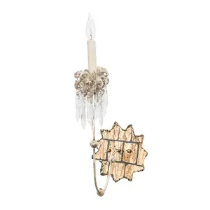 Elstead Venetian 1 Light Indoor Candle Wall Light Beige, Gold, E14