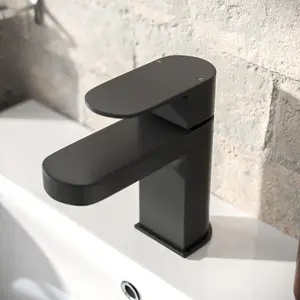 Nes Home Kento Mono Basin Mixer, Bath Filler & Waste Matte Black