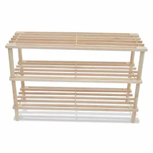 Berkfield 3-Tier Shoe Racks 2 pcs Solid Fir Wood