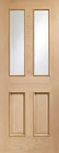 Internal Malton Oak Clear Bevelled Glass and Raised Mouldings Door 1981 x 762 x 35mm (30")