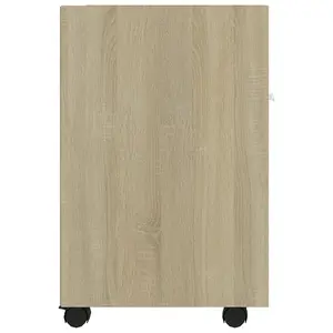 Berkfield Side Cabinet with Wheels Sonoma Oak 33x38x60 cm Engineered Wood