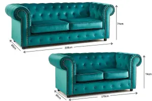 Furniture Stop - Asha 3+2 Seater Deluxe Velvet Sofa Set